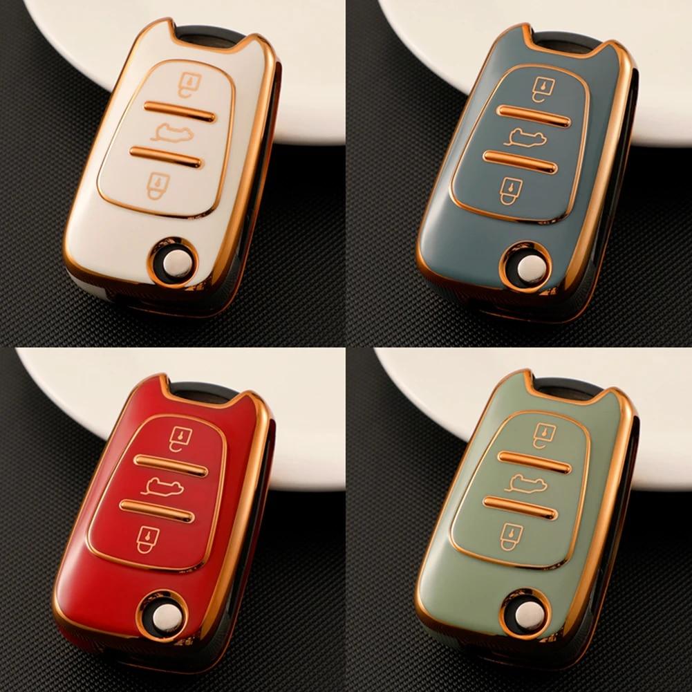 New TPU Car Key Case For Hyundai I20 I30 Elantra Azera Veracruz Veloster Kia Rio K7 K5 Sportage Sorento Flip Remote Cover