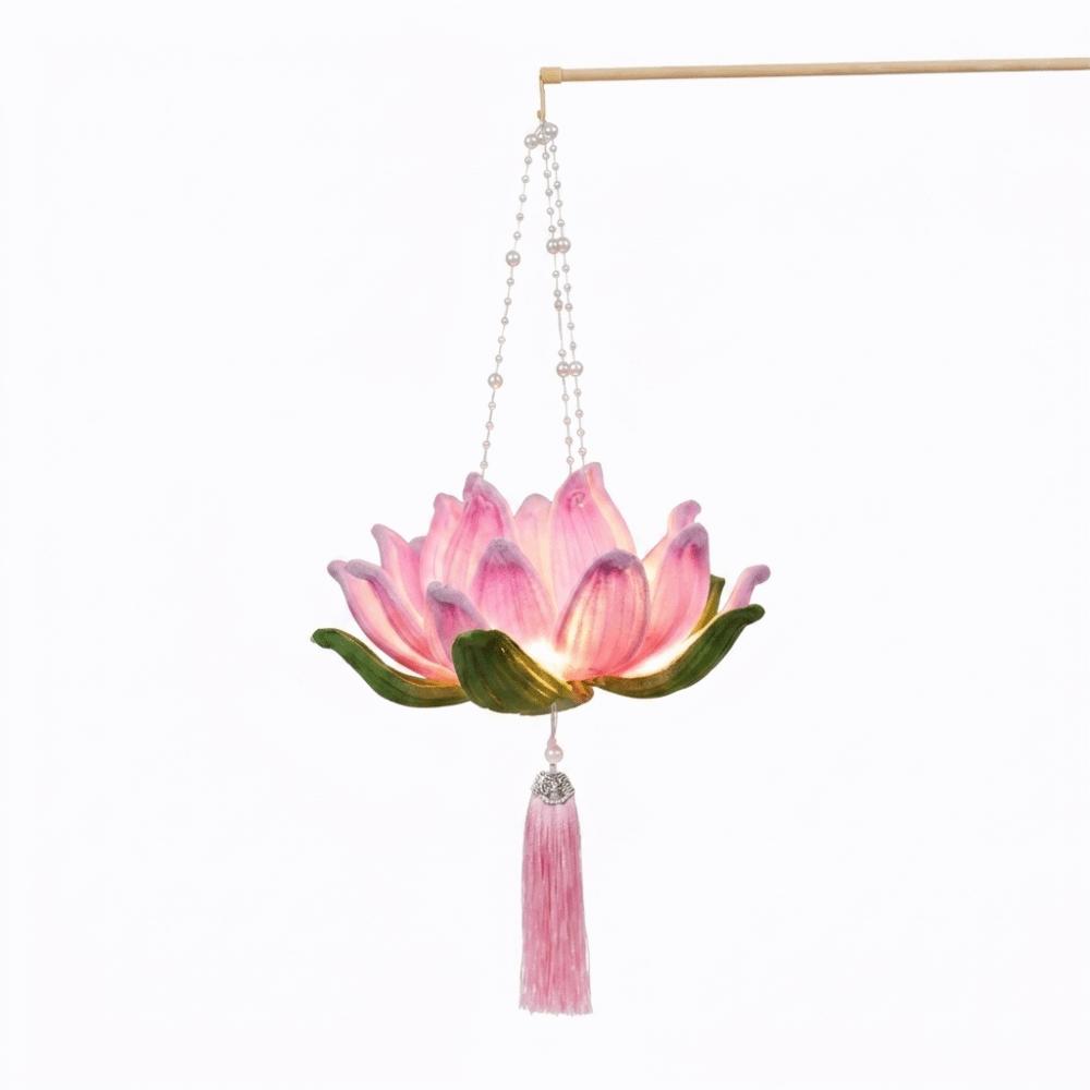 3D Twisted Stick Lotus Flower Lantern Luminous Handheld Lantern Traditional Decor