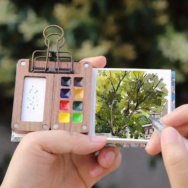 Portable Travel Handmade Watercolor Paint Palette Tray Box Empty Box