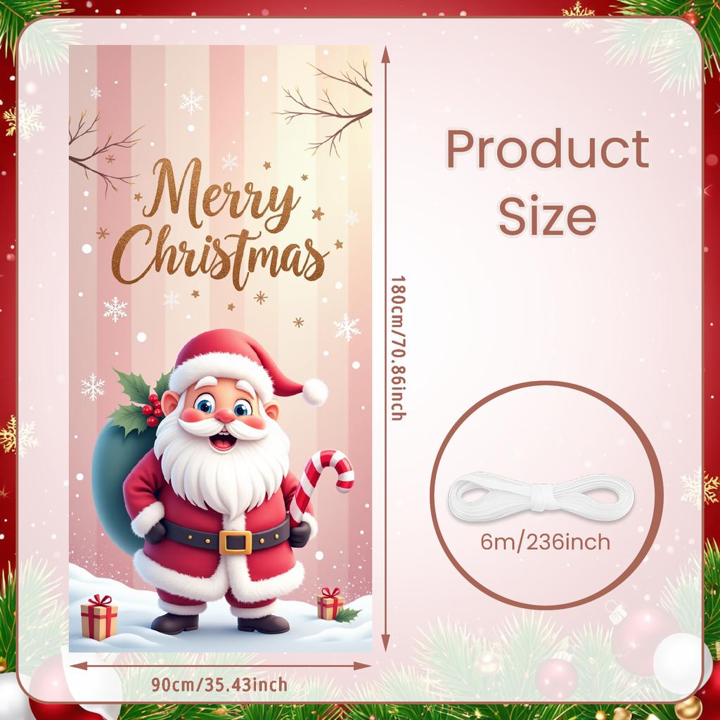 Reindeer Decoration Christmas Tree Christmas Banner Winter Banner Theme Santa Claus Banner For Christmas Party Indoor Festive