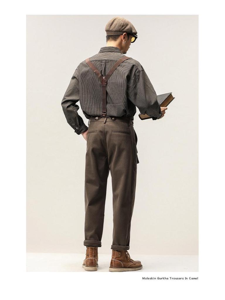 Мужские шерстяные свободные повседневные брюки в стиле ретро в британском стиле панк - комбинезон Four Seasons Trendy