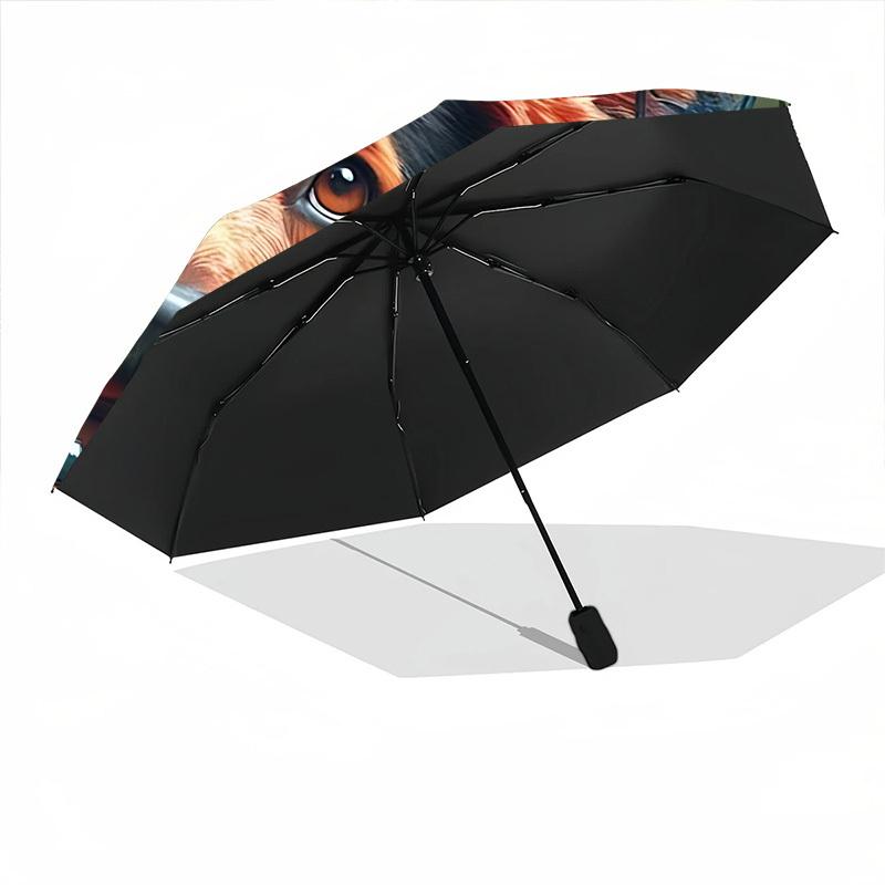 1pc Christmas Lights Dog Automatic Opening/Closing Folding Umbrella with 8 Ribs, Plastic Handle, Windproof Portable Sunshade Umbrella yy251222217