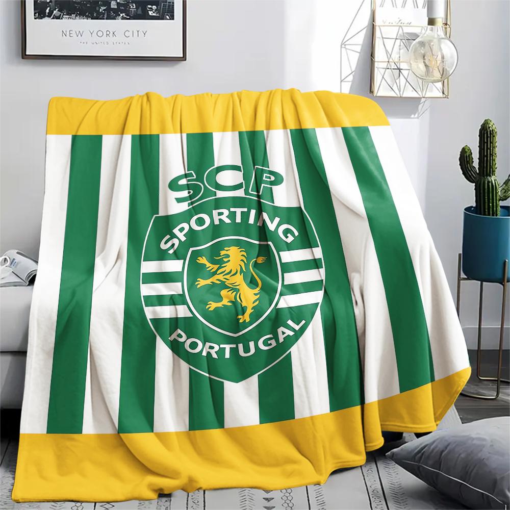 1Pc Sporting FC Print Flannel Blanket, High quality Comfortable for All Seasons, Home Decor, Warmth and Comfort, Perfect for Gifts