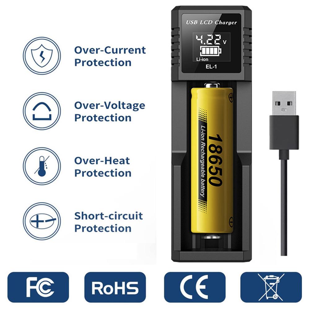 USB LCD Battery Smart Charger 1 / 2 Slots Dual для 18650 3.7V перезаряжаемой литиевой батареи для 1.2V NI-MH AA / AAA батареи