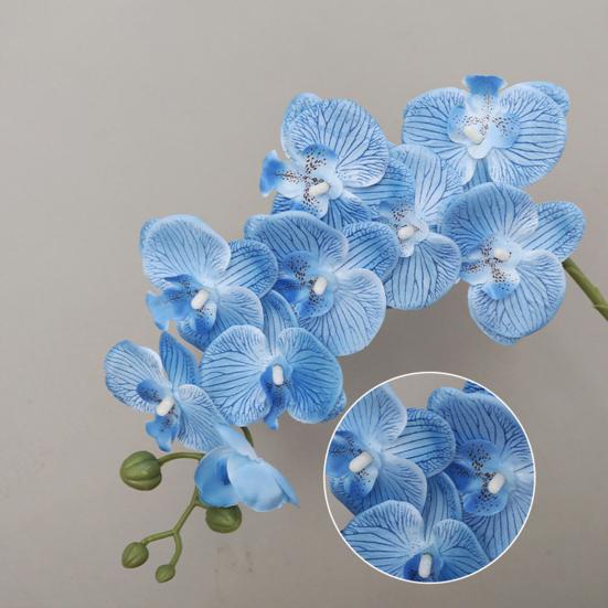 Искусственные цветы орхидеи на длинных стеблях, реалистичные орхидеи фаленопсис, не требующие ухода, бархатные лепестки, искусственный цветок, домашний декор