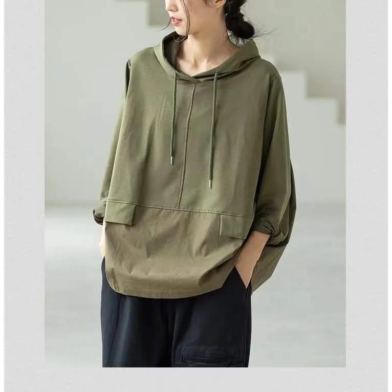 Женская футболка больших размеров с капюшоном на молнии, свободная летняя однотонная рубашка с круглым вырезом и коротким рукавом