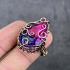 Natural Bi-Color Tourmaline Copper Wire Wrap Gift Jewelry Ring Size 8 A3j49