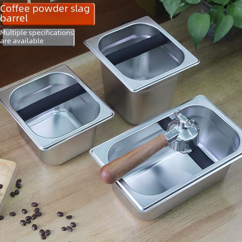 Stainless Steel Non-Slip Coffee Knock Box for Household Espresso Machines