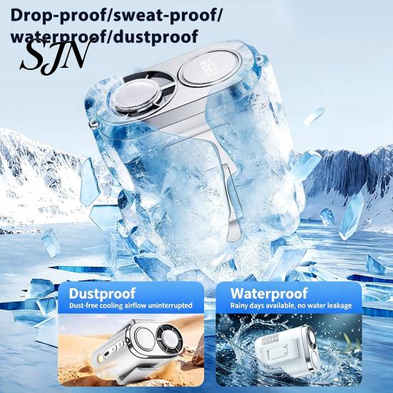 Travel Cooling Accessories Portable Waist Fan, Rechargeable Personal Body Fan with Flashlight, Wireless Clip-on Desktop for Neck Belt Hip, Outdoor