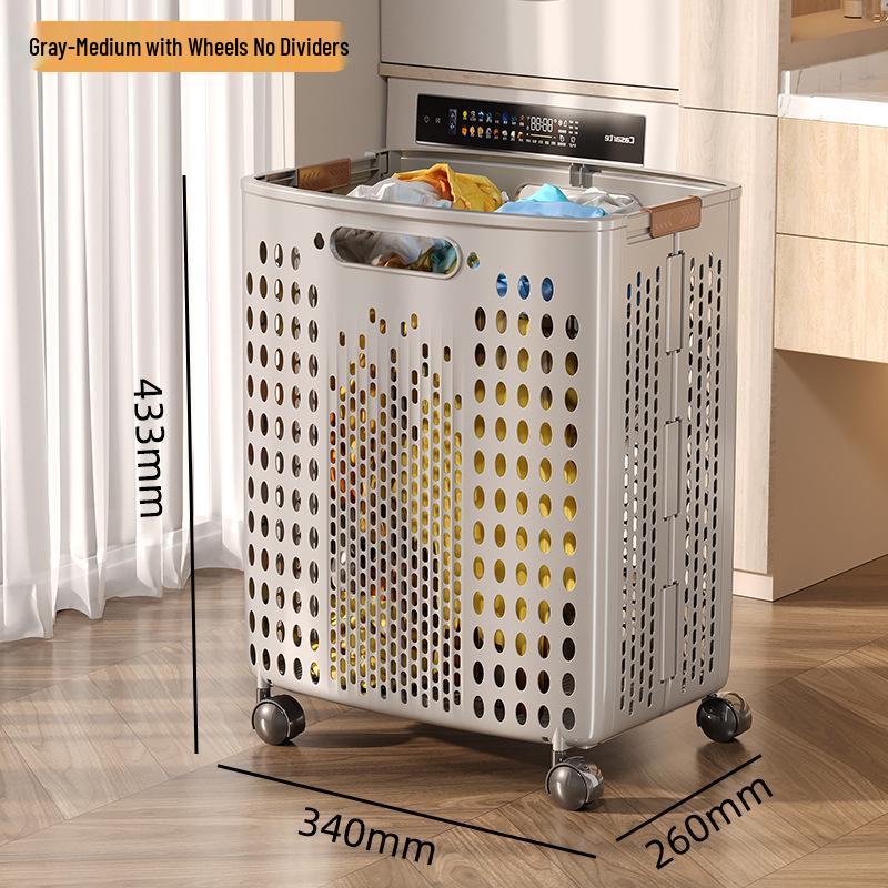 Складная корзина для белья большой вместимости в стиле шкива с перегородкой