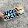 2 шт. Сертифицированная UCI Лазерная Вырезка Наклейка на Подседельный Штырь Велосипеда, УФ Градиент Радужный Водонепроницаемая Устойчивая к Царапинам Виниловая Наклейка