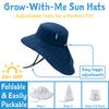 Girls Cotton Sun Hat with Neck Flap Stylish Beach Hat Wide Brim for Babies Yellow [JAN & JUL] (S 0-6 Months, Flower)