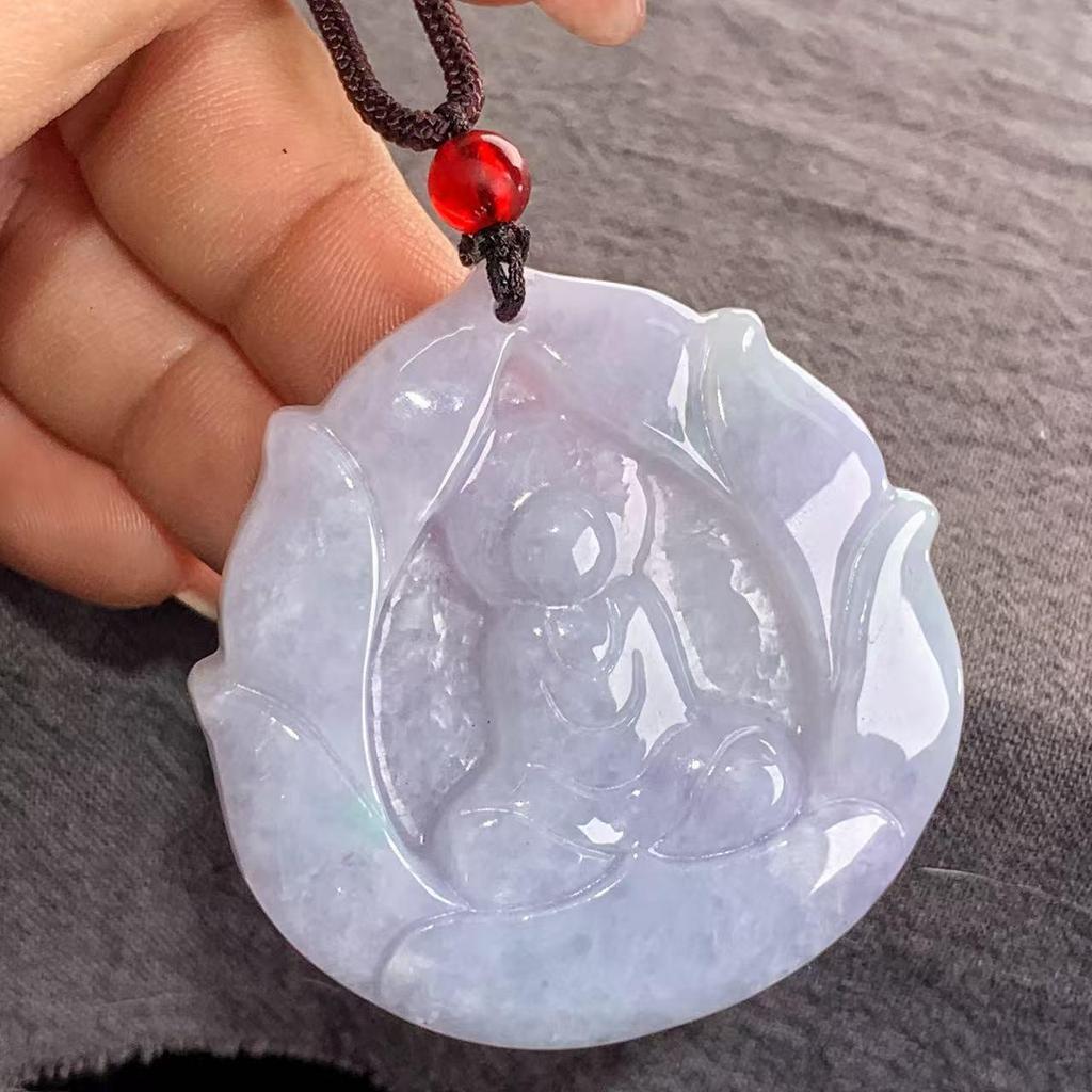 Burma A-Grade Natural Jade Leaf Pi Xiu Pendant