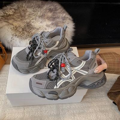 [Fanfuna] 2025 осень и зима новая толстая подошва с увеличением роста папины кроссовки женские в цветовой гамме универсальные легкие повседневные спортивные кроссовки