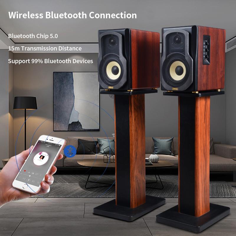 5.0 Bluetooth Desktop D15 Speaker Power HiFi Audio Wooden Speaker Active Bookshelf Surround Home Theater High Fidelity Speaker