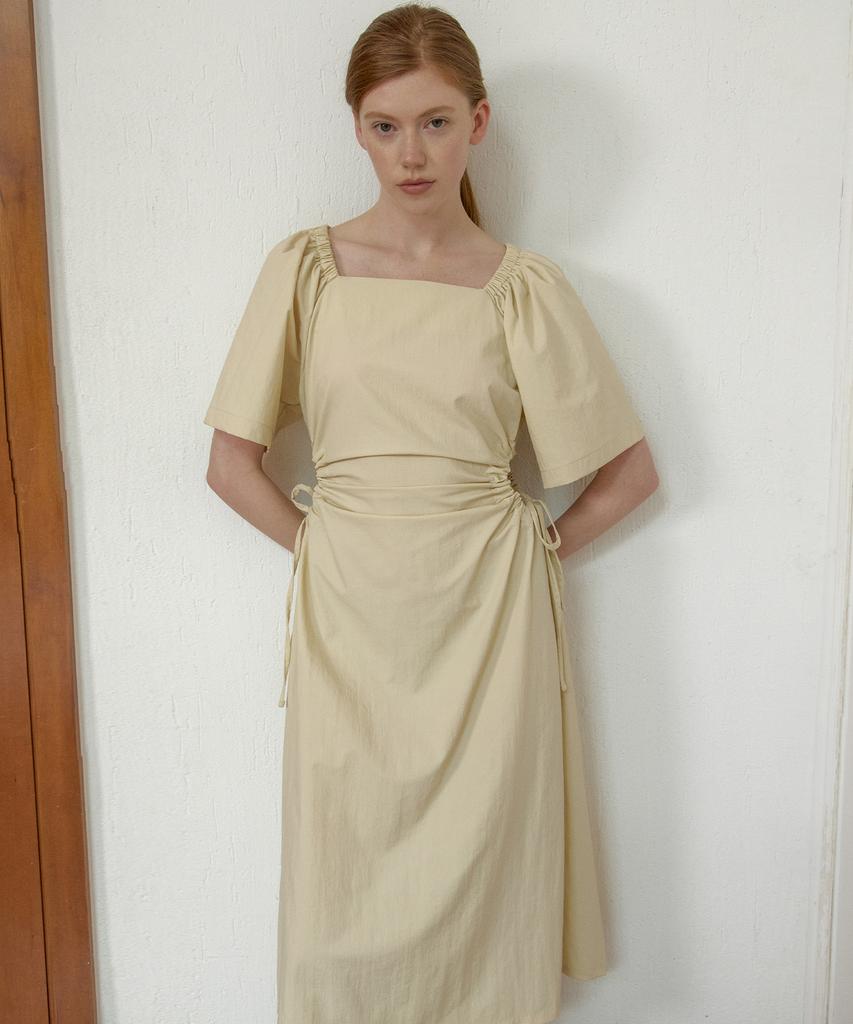 Платье Nevel Everywear с воланами и сборками_Цвет сливочного бежевого