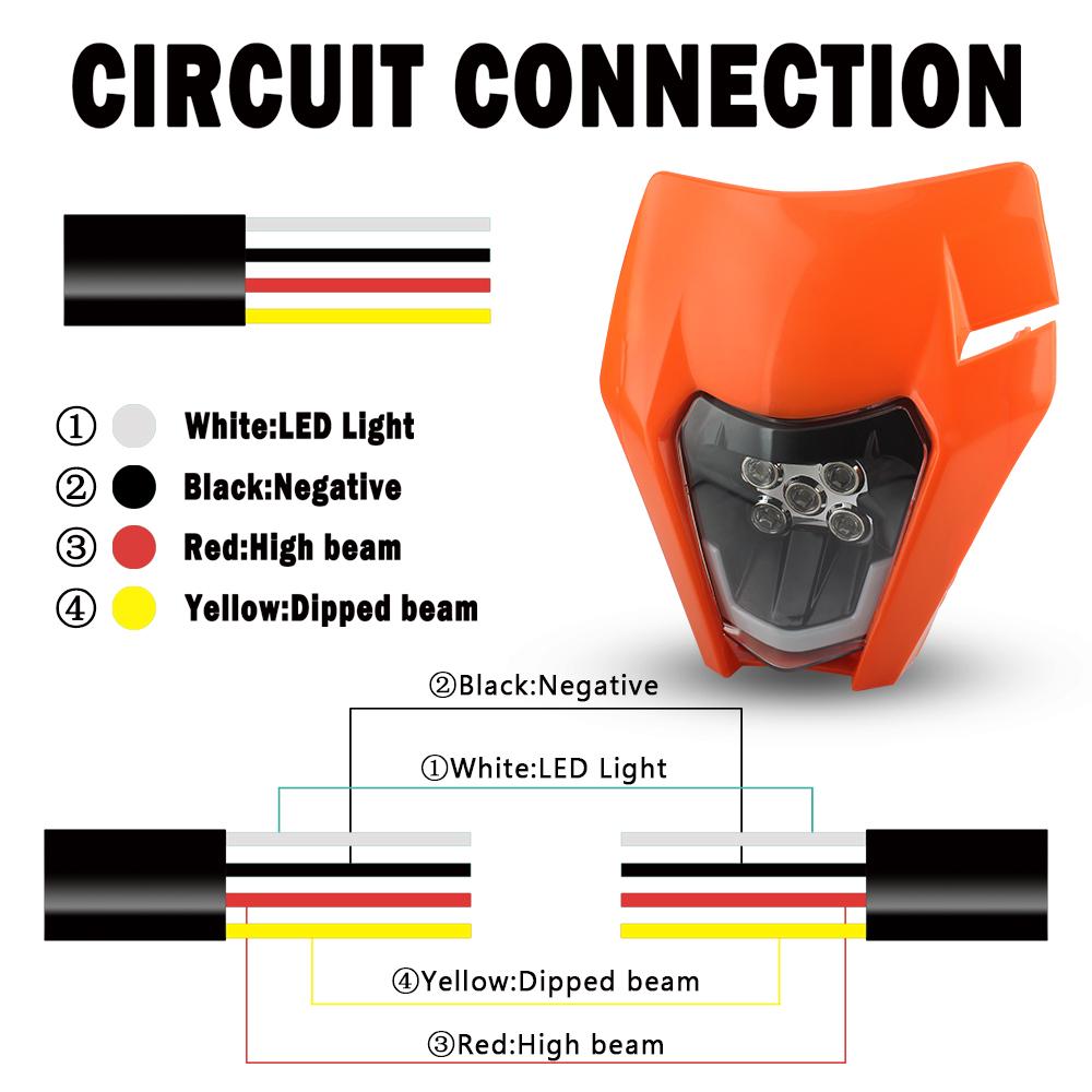 Светодиодная фара для мотоцикла KTM EXC EXCF SX SXF XC XCF XCW XCFW 125 150 250 300 350 450 530 Фара Мотокросс Эндуро Грязевой Грязевой