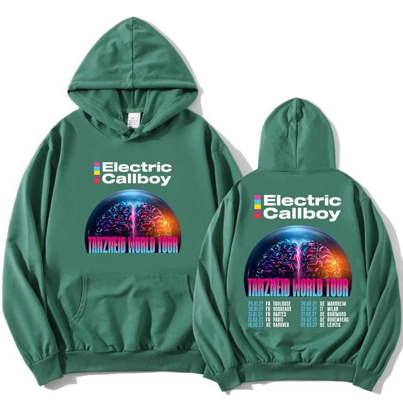 Electric Callboy Tanzneid World Tour Hoodie Men Women Long Sleeve Hooded Sweatshirt Rock Band Graphic Pocket Pullover Unisex Top