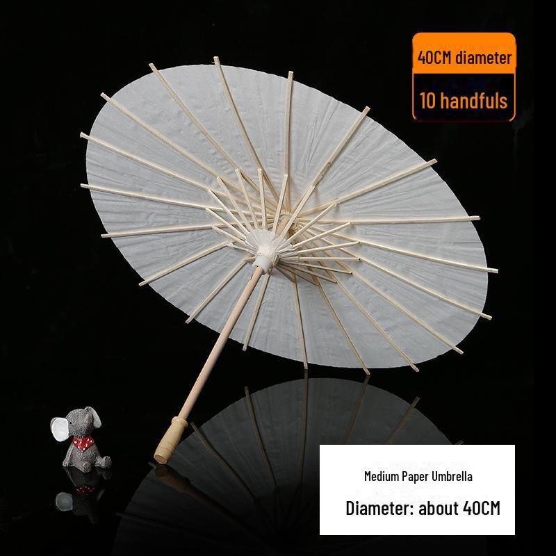 Детский зонтик из белой бумаги, расписанный вручную, в древнекитайском стиле, занятие по рукоделию для детского сада