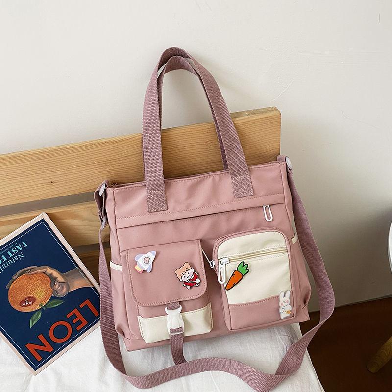 Холщовая сумка большой вместимости, женская сумка-мессенджер, корейская версия, универсальная сумка на плечо для девочек-студентов