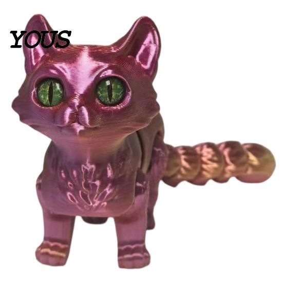 Ручные игрушки-антистресс 3D-печатная игрушка-кошка, шарнирная подвижная фигурка для стола, фиджет, офисный декор, милая сенсорная игрушка для детей и взрослых,
