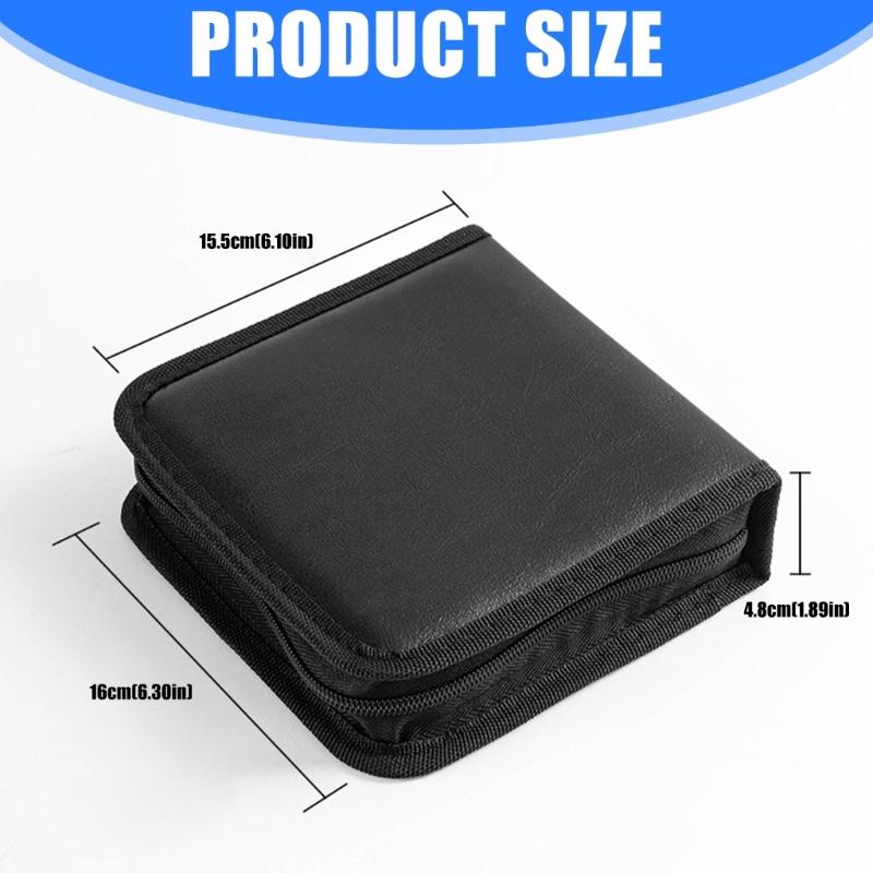 40 Disc Car CDs Holder Organizers PU Leather Storage Case For Music Enthusiasts Secure AntiScratch Design Travel Friendly