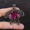 Граненый кашмирский рубиновый кулон, медная проволока, кулон, медные украшения, кулон ручной работы, кулон из настоящего драгоценного камня, подарок для нее, ювелирные изделия в виде черепахи