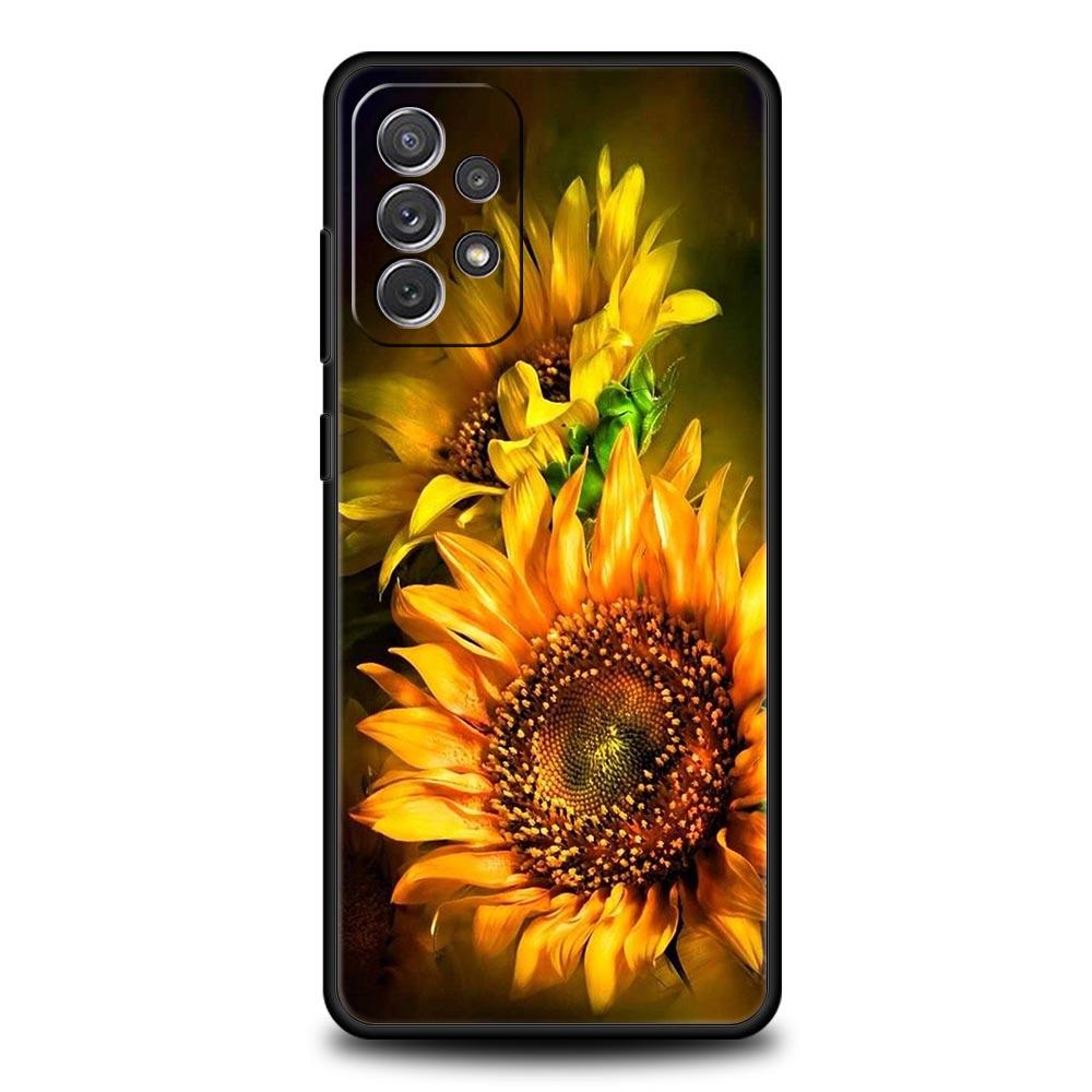 Чехол для телефона с подсолнухом для Samsung Galaxy A17 A07 A55 A35 A25 A15 A05s A33 5G A31 A23 A21s A13 A41 A73 A53 A51 A71 A03s S10