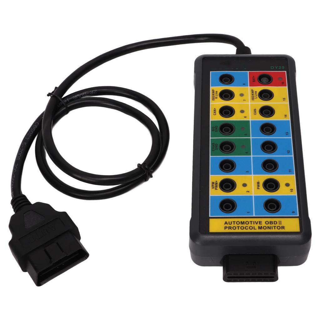 16 Pin OBDII Protocol Detector Fast Detection Easily Access Monitoring Signals OBD2 Breakout Box