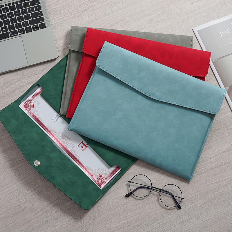 A4 Waterproof Business Leather Document Bag, Thickened File & Contract Holder, Customizable with Logo