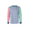 Polo SS23 Полосатая цветная блоковая футболка с круглым вырезом и длинным рукавом Мужские топы Многоцветный 710915462-001