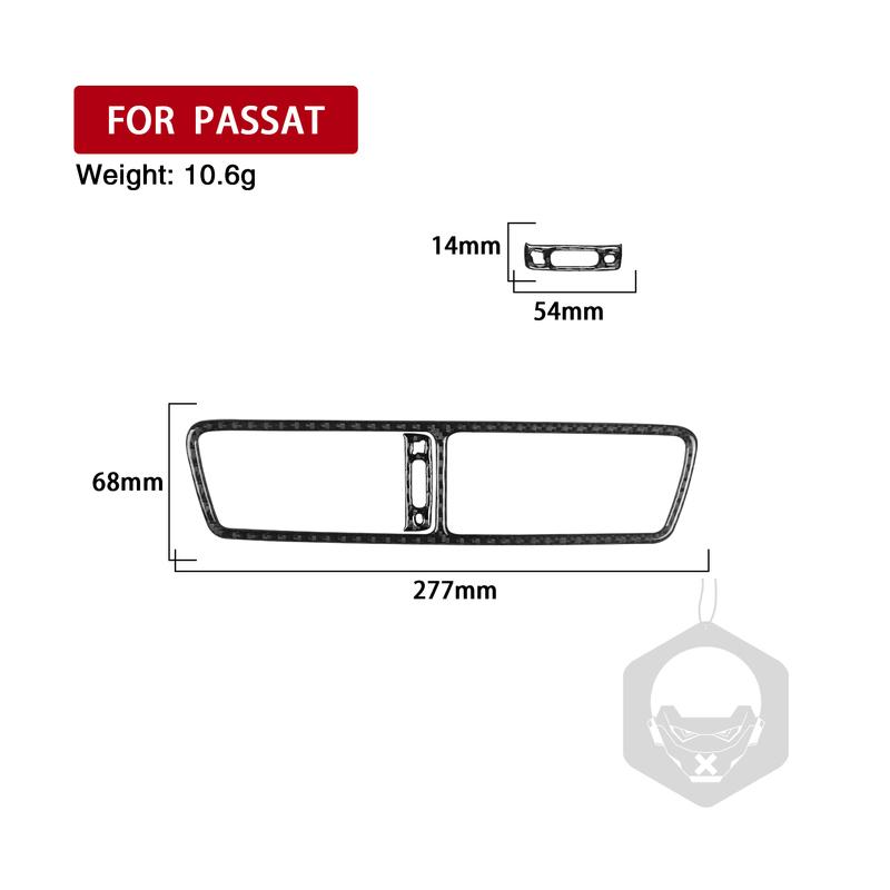 Для VW Volkswagen Passat B6 2006-2011 Декоративная рамка центрального воздуховода Накладка Мягкая наклейка из настоящего углеродного волокна Аксессуары для интерьера автомобиля