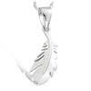 [J5262] - Серебряный кулон «Перо» (родиевое покрытие) - 20x7 мм