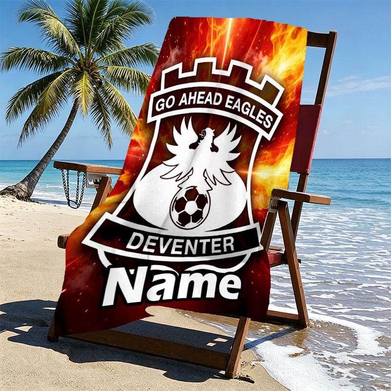 Custom Name Personalized Go Ahead Eagles Print Beach Towel, for Trip Camping Beach Party Home Decor, Birthday Gift for Family & Friends