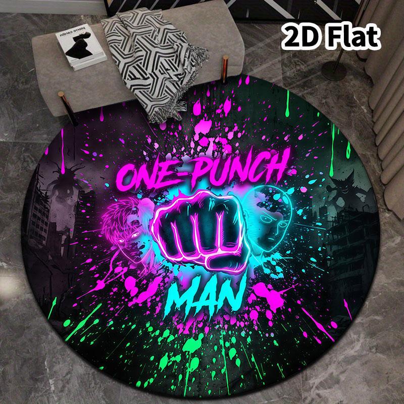 Onepunch Man Round Area Rug Carpet Rug For Living Room Bedroom Sofa Playroom Decor Nonslip Floor Mat