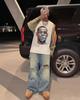 Lebron James Bubble Gum Blue Boxy Cotton Tee Shirt Y2k Streetwear Basketball Graphic Tee Oversized Tshirt