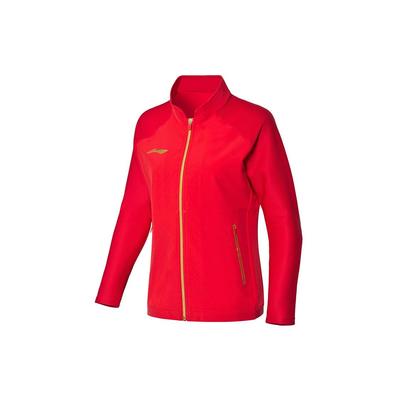 Серия настольного тенниса Li Ning Спортивная куртка на молнии Женские куртки Красный AYYQ002-2