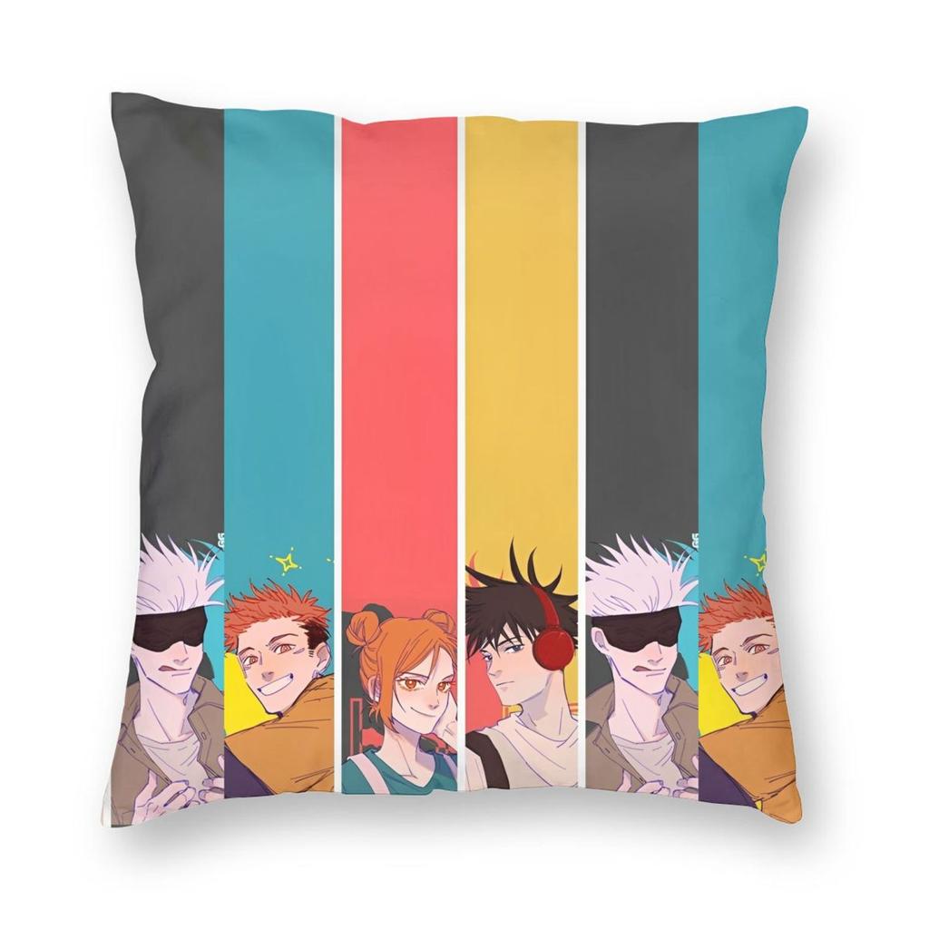 Чехол для подушки с принтом из аниме Jujutsu Kaisen, полиэстер, декоративная наволочка JJK Manga, для дома, квадратный 40x40 см