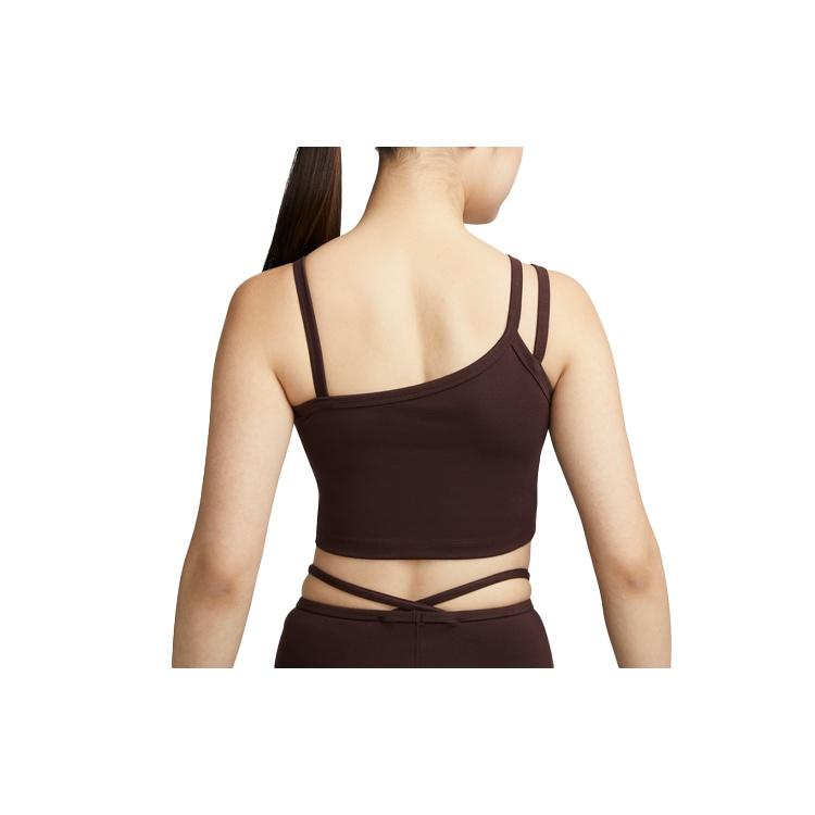 Nike Sleeveless Sports Shirts Women's Earth Umber Asymmetrical Shoulder DV7927-227