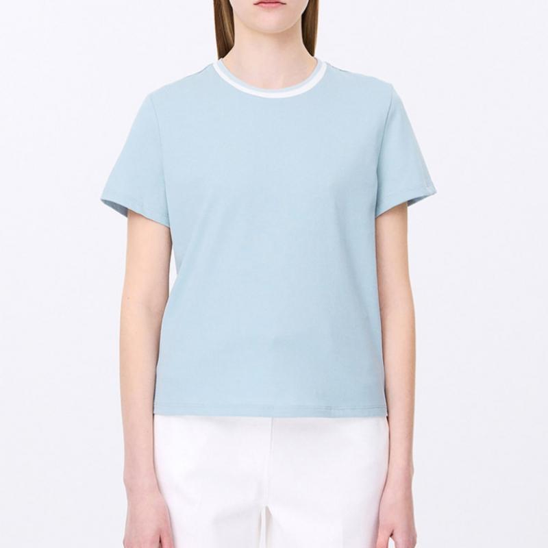 [shins Miss] Цветная футболка с круглым вырезом и коротким рукавом swjTsp22030 Ll