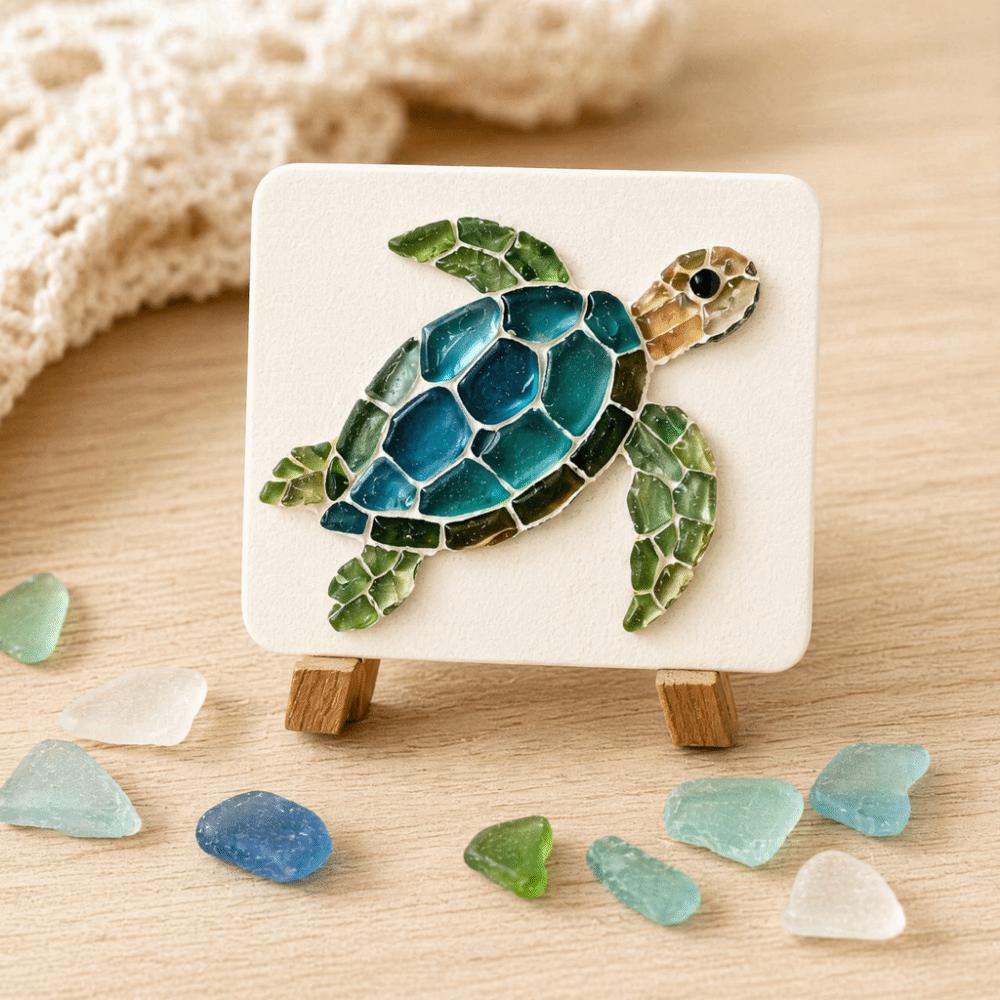 DIY Beginner Friendly Mosaic Kit Mosaic Craft Supply Glass Mosaic Kit Ocean Animals Theme