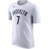 Nike Графическая футболка с коротким рукавом и круглым вырезом Brooklyn Nets Мужские топы Белый DR6362-107