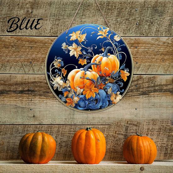 Autumn Harvest Welcome Sign Festival for Front Door, Rustic Wooden Hanging Pumpkin Door Hanger with Hemp Rope, Plaque Fall Porch Farmhouse Decor Party