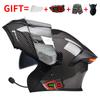 DOT Certified Motorcycle Bluetooth Helmet Men's and Women's Unveiling Helmet Four Seasons Universal Electric Vehicle Full Helmet Cycling Off-road H