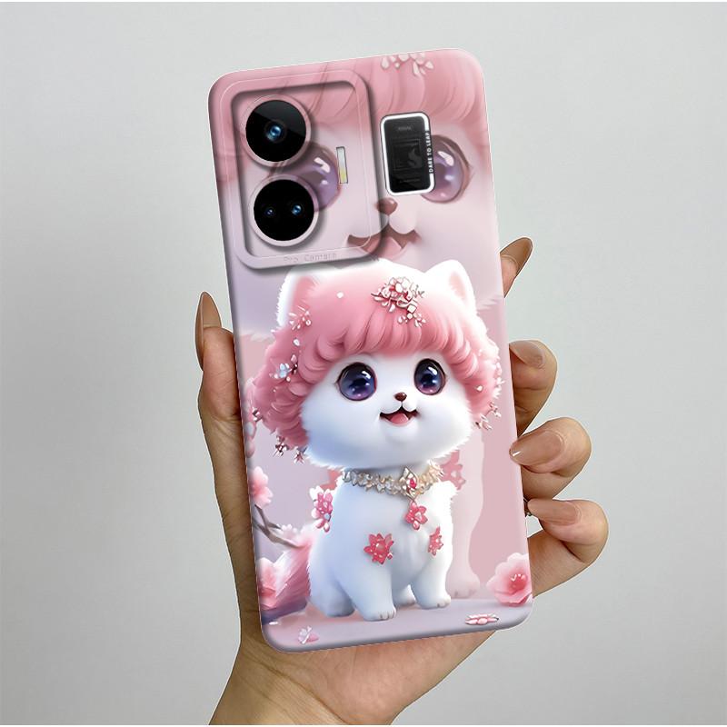 For Realme GT3 GT Neo 5 RMX3706 RMX3709 Case Aesthetic Pretty Butterfly Flowers Shockproof Silicone Soft Cover Protective Casing