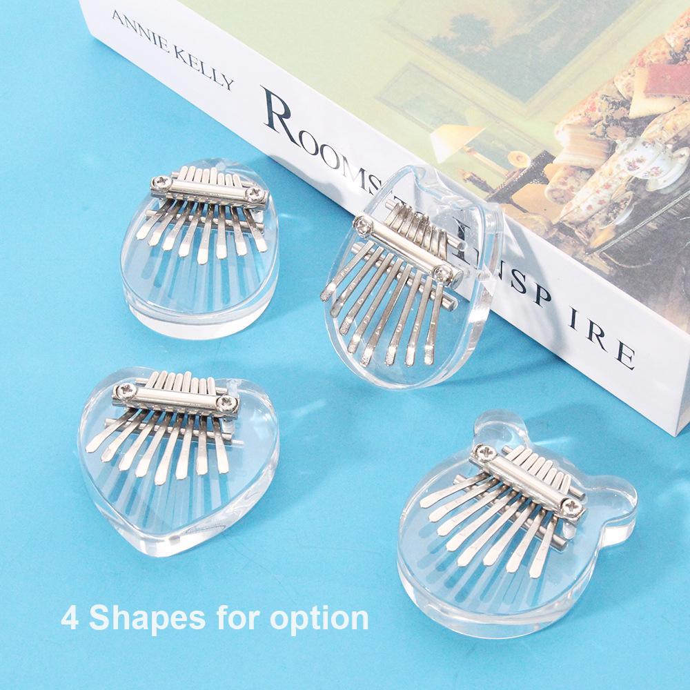 8 Key Mini Thumb Piano Finger Piano Transparent Acrylic Finger Keyboard Musical Instrument