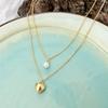 1PC Simple Necklace Collar Jewelry Cloth Accessories Sweet Choker Party Gift European Style Love Heart Imitation Pearl