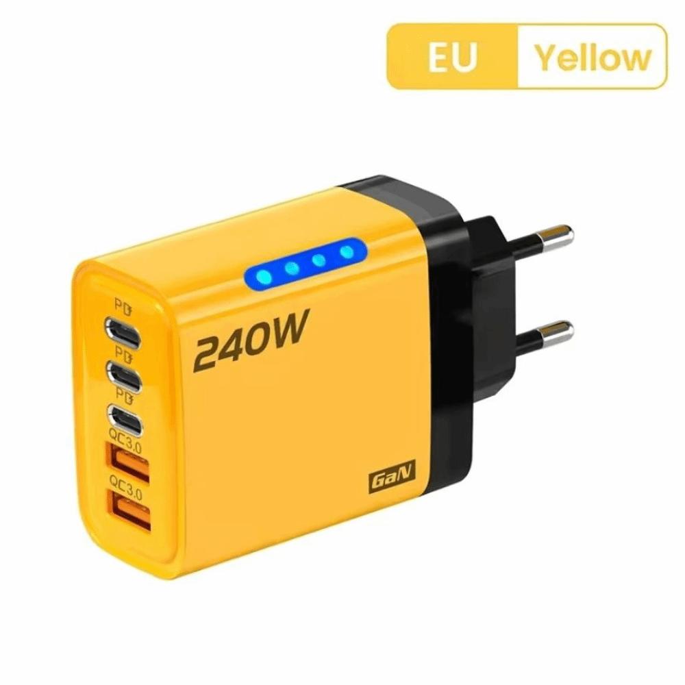 GaN Phone Charger Adapter 5 in 1 Mobile Phone USB C Charger Wall Charger Adapter Office Use