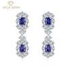 Сапфировые серьги с высокоуглеродистыми бриллиантами, стерлинговое серебро 925 пробы, уникальный дизайн, романтические изящные серьги, ювелирные изделия, подарки для свадебной вечеринки, новая тенденция
