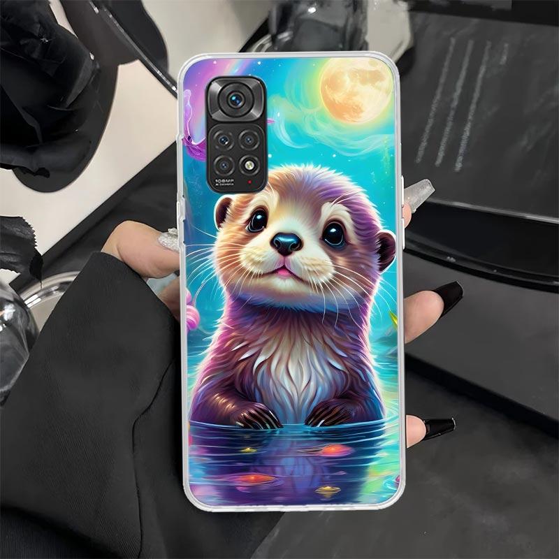 Animal Otter Cute Cartoon Phone Case for Xiaomi Redmi Note 14 13 12S 12 11S 11T 11E Pro Plus 11 10 10S 9S 5G Soft Silicone Cover